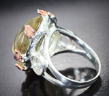 Серебряное кольцо с крупным резным цитрином 31,2 карата Серебро 925