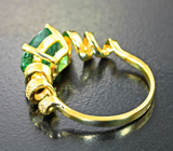 Золотое кольцо с невероятно-ярким «неоновым» турмалином 3,02 карата и бриллиантами Золото