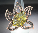 Серебряное кольцо с резным цитрином Серебро 925