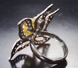 Серебряное кольцо с резным цитрином Серебро 925