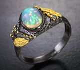 Серебряное кольцо с кристаллическим эфиопским опалом Серебро 925