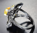 Серебряное кольцо с кристаллическим эфиопским опалом и перидотами