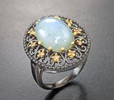 Серебряное кольцо с лунным камнем 5,25 карата
