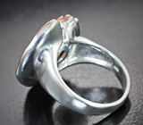 Серебряное кольцо с родолитом и зеленым турмалином