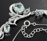 Изысканное серебряное колье с зелеными аметистами