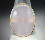Золотое кольцо с крупным нежно-розовым кварцем 32,17 карата