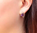 Чудесные серебряные серьги с аметистами Серебро 925