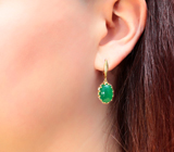 Замечательные серебряные серьги с хризопразом Серебро 925