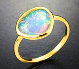 Золотое кольцо с ограненным эфиопским опалом авторской огранки 1,45 карата