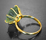 Золотое кольцо с чистейшим зеленым аметистом лазерной огранки 9,85 карата Золото