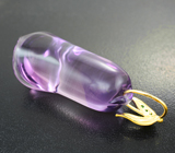 Золотоый кулон с крупным резным полихромным аметистом 72,08 карата и цаворитами Золото