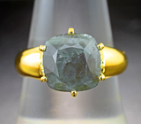 Золотое кольцо с крупным уральским александритом 5,47 карата и бриллиантами Золото