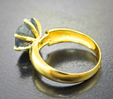 Золотое кольцо с крупным уральским александритом 5,47 карата и бриллиантами Золото