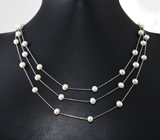 Серебряное колье с жемчугом Серебро 925