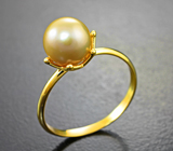 Золотое кольцо с золотистой жемчужиной 3,53 карата Золото