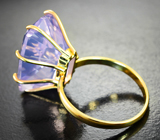 Золотое кольцо с чистейшим крупным лавандовым аметистом авторской огранки 15,95 карата Золото