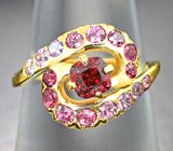 Золотое кольцо с россыпью разноцветных шпинелей 1,71 карата Золото