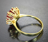 Золотое кольцо с ярким «неоновым» полихромным турмалином 2,66 карата и сапфирами Золото