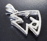 Серебряный кулон «Рыбка» с перидотом и диопсидом Серебро 925