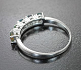 Элегантное серебряное кольцо с ограненными черными опалами Серебро 925