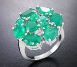 Эффектное серебряное кольцо с хризопразом Серебро 925