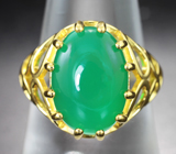 Серебряное кольцо с ярким хризопразом Серебро 925