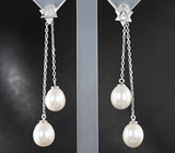 Серебряные серьги с жемчугом Серебро 925