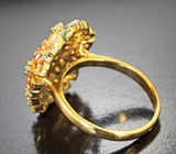 Праздничное серебряное кольцо с разноцветными сапфирами Серебро 925