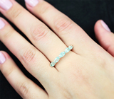Чудесное серебряное кольцо с голубыми апатитами Серебро 925