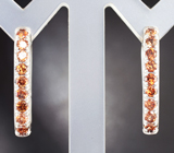Замечательные серебряные серьги с оранжевыми цирконами Серебро 925