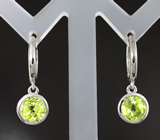 Чудесные серебряные серьги с перидотами Серебро 925