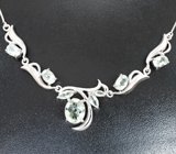 Изысканное серебряное колье с зелеными аметистами