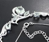 Изысканное серебряное колье с зелеными аметистами