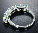 Замечательное cеребряное кольцо с кристаллическими эфиопскими опалами Серебро 925