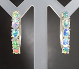 Серебряные серьги с кристаллическими эфиопскими опалами Серебро 925