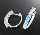Серебряные серьги с кристаллическими эфиопскими опалами Серебро 925