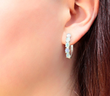 Серебряные серьги с кристаллическими эфиопскими опалами Серебро 925