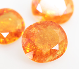 Набор из 3 спессартинов гранатов цвета «фанта» 4,54 карата 