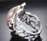 Серебряное кольцо с корундом 52,15 карата и родолитами