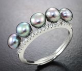 Серебряное кольцо с цветным жемчугом