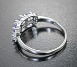 Стильное серебряное кольцо с танзанитами Серебро 925