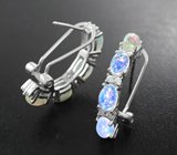 Замечательные серебряные серьги с кристаллическими эфиопскими опалами