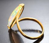 Золотое кольцо с ярким, редкой формы кристаллическим эфиопским опалом 2,53 карата