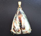 Золотой кулон с редким астрофиллитом с уникальными золотистыми включениями 52,11 карата Золото