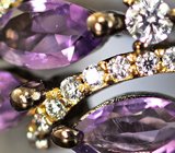 Изысканное серебряное кольцо с аметистами