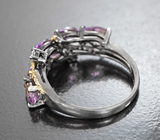 Изысканное серебряное кольцо с аметистами