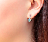 Чудесные серебряные серьги с кристаллическими эфиопскими опалами Серебро 925