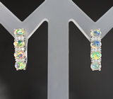 Замечательные серебряные серьги с кристаллическими эфиопскими опалами Серебро 925