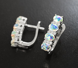 Замечательные серебряные серьги с кристаллическими эфиопскими опалами Серебро 925