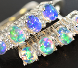 Замечательные серебряные серьги с кристаллическими эфиопскими опалами Серебро 925